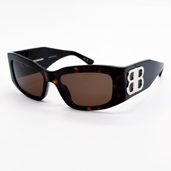 NEW BALENCIAGA BB0360S 002 SUNGLASSES UNISEX TORTOISE RECTANGULAR BALENCIAGA - Picture 1 of 14